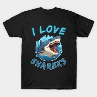 I Love Sharks Fisher gift T-Shirt